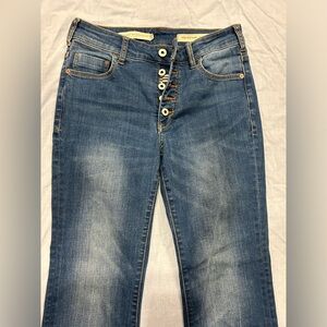 Anthropologie Pilcro & The Letterpress High Rise Flare Jeans Button Fly